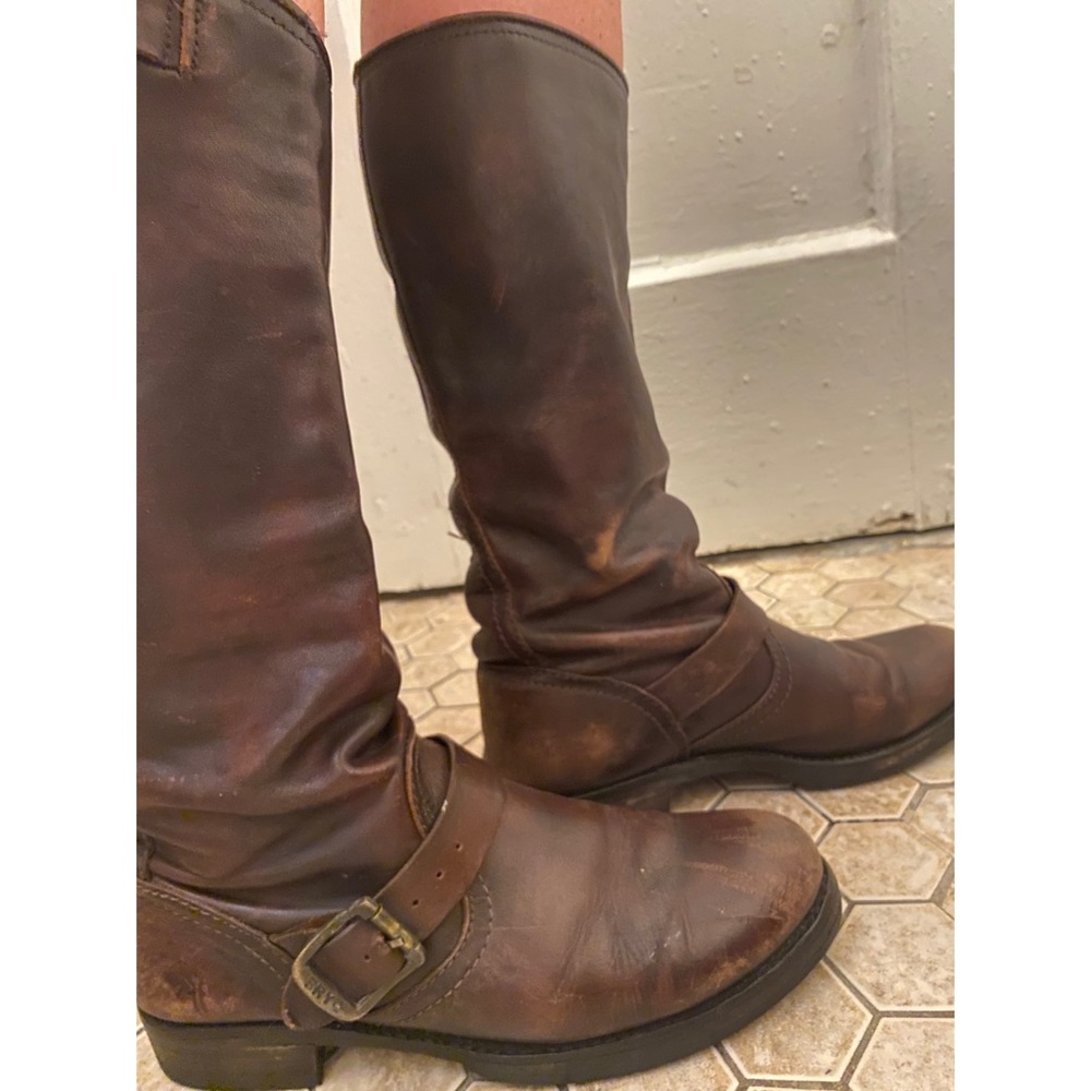 Frye vintage brown leather boots - resoled